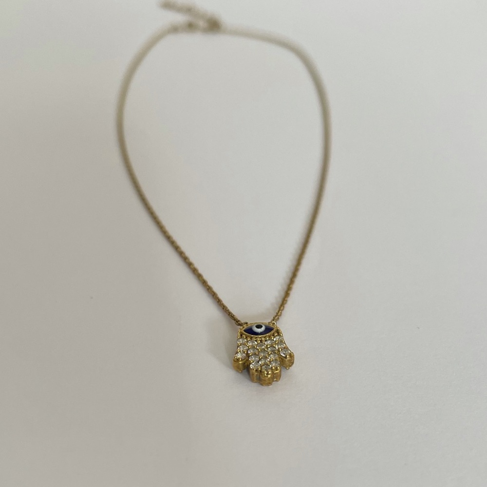 Mini Gold Hamsa Hand Necklace